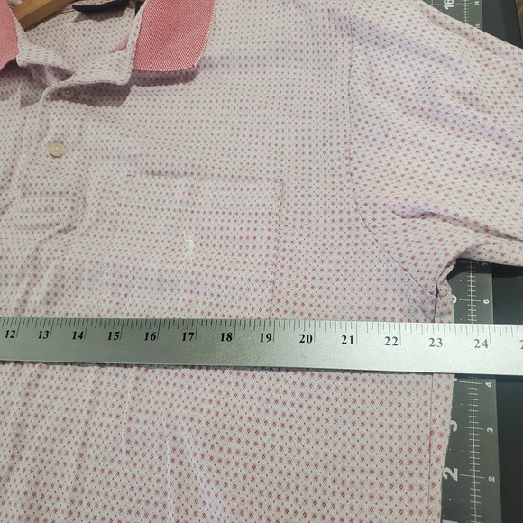 Daniel Cremieux Golf Polo Mens Large Pink Cotton Polka Dot Casual - Picture 9 of 9